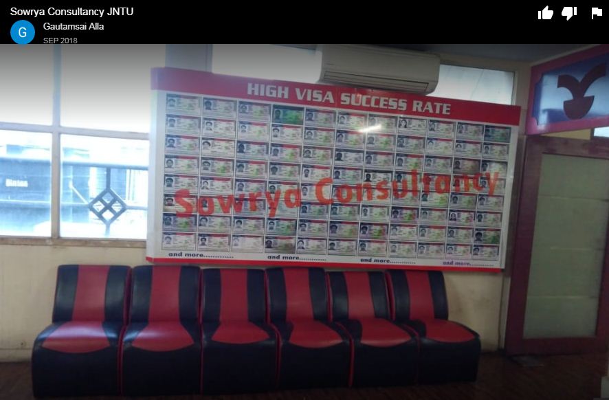 Student Visa Approvals of Sowrya Consultancy Private Limited
