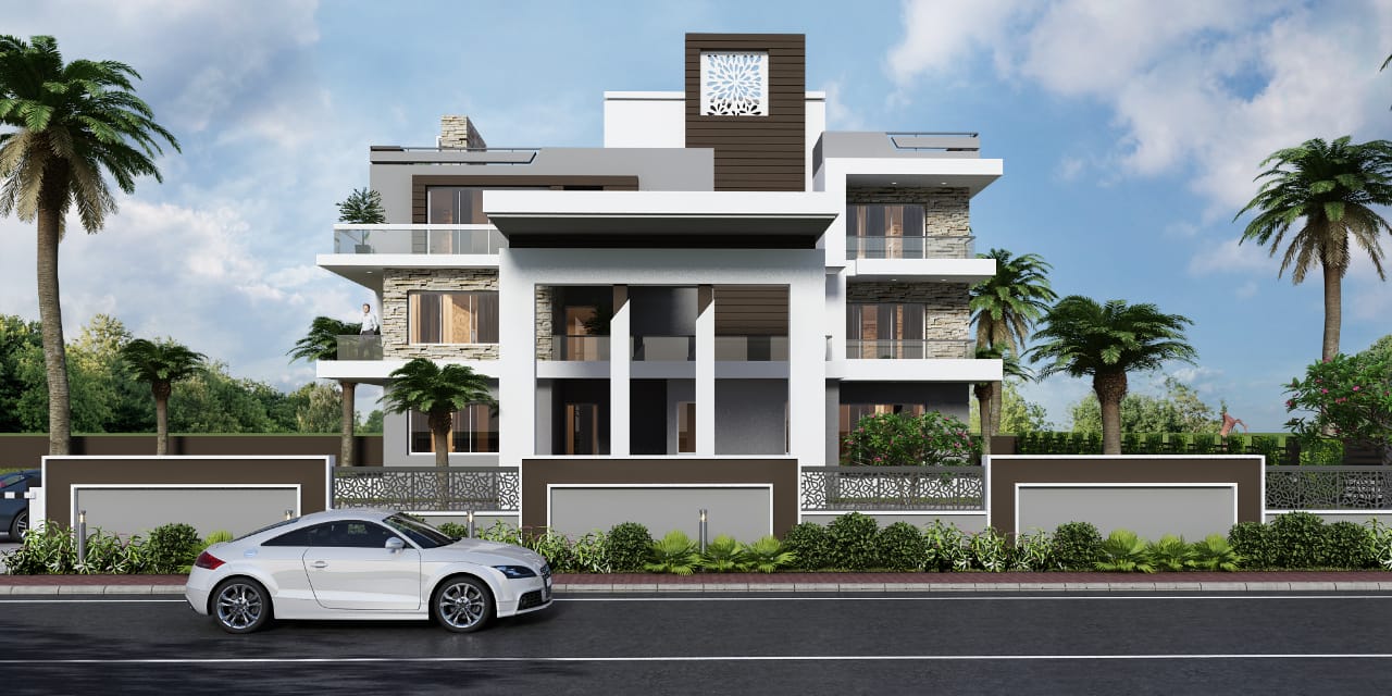 Modern Elevation of Studio Axis Design