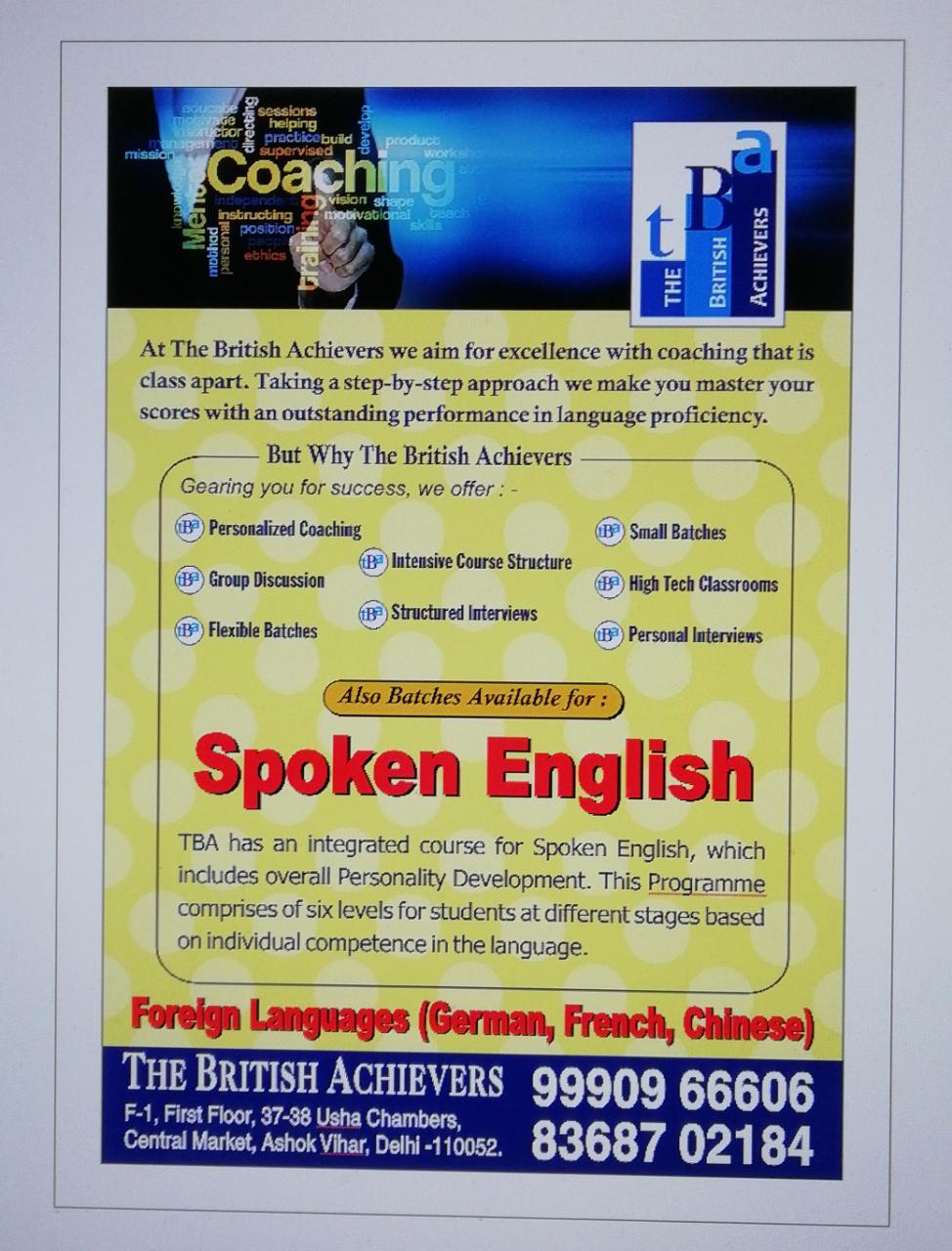 Group Coaching of The British Achievers