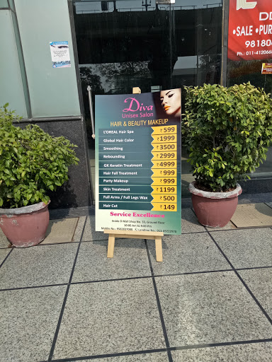 Product Display Counter of The Dazzling Diva Unisex Salon