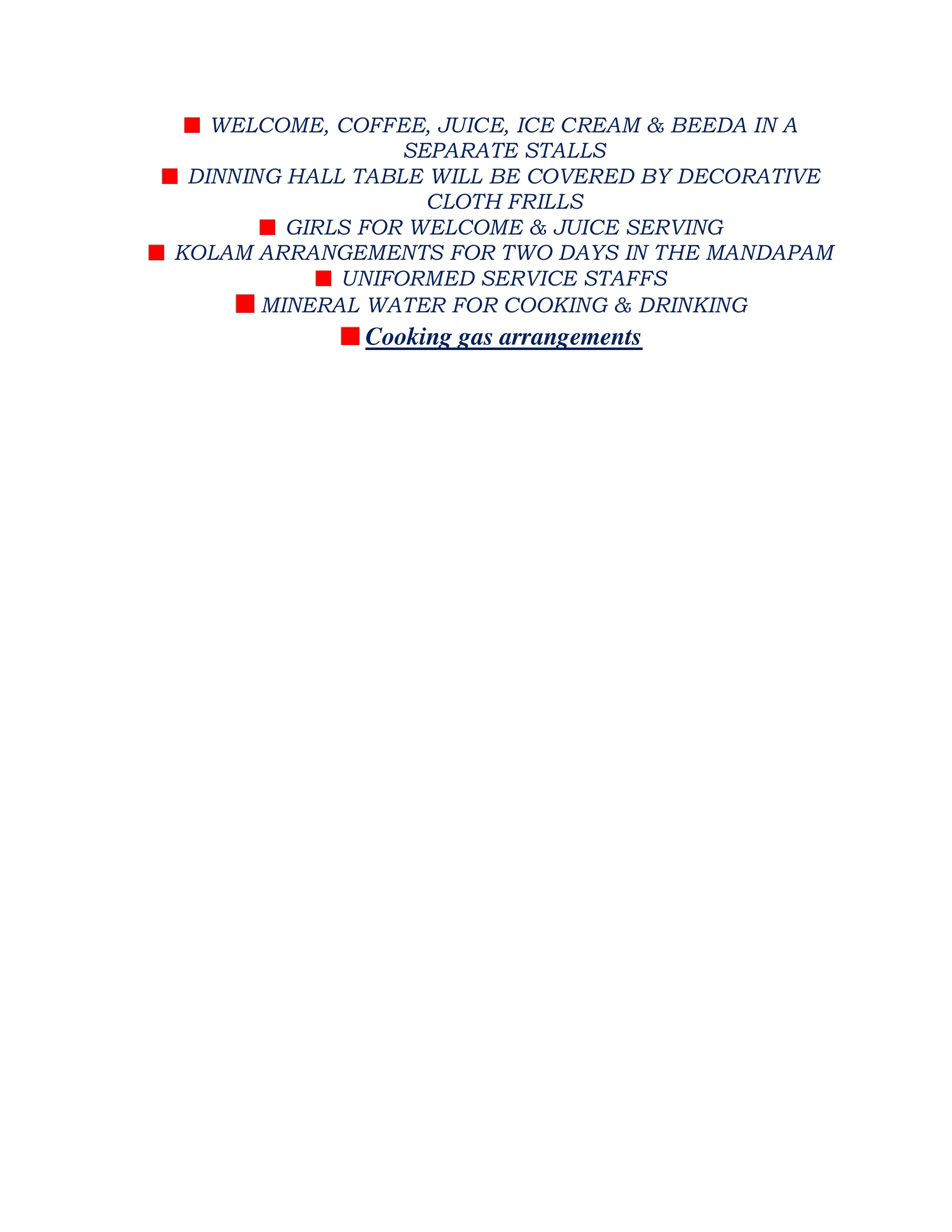 Catering Services of Subhalaali Caterers