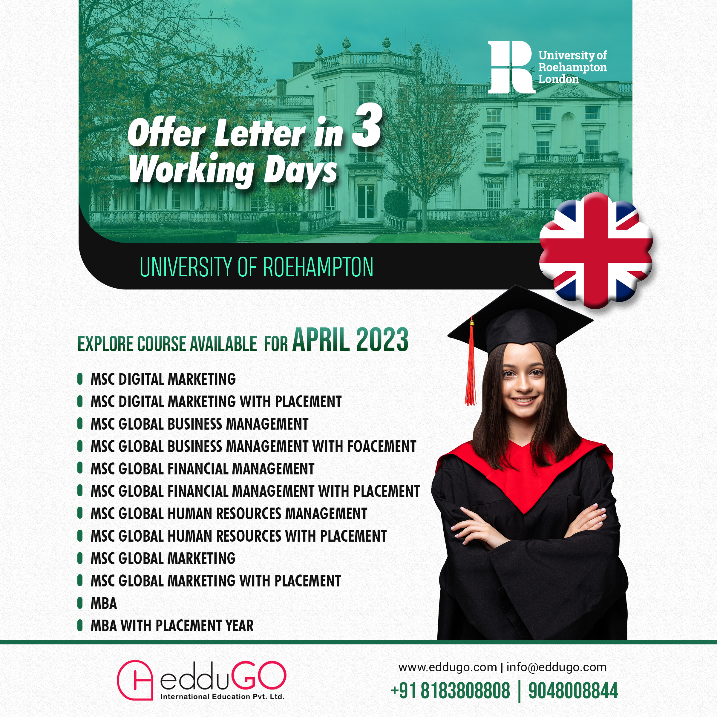 University Admit Letters – Your Offer Letter Moment of EdduGO International Education (P) Ltd