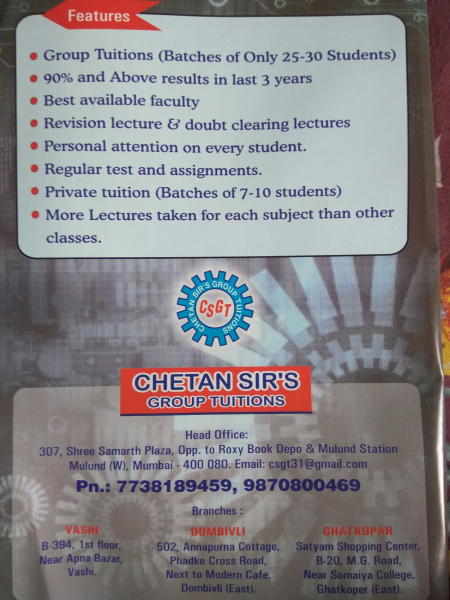 One-on-One Guidance Sessions of CSGT (CHETAN SIR'S GROUP TUITIONS)