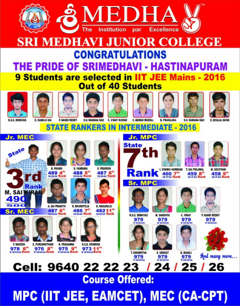 Student Feedback Wall of Sri Medhavi Junior College