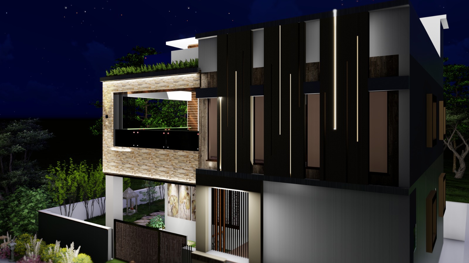 Modern Elevation of AADHIRA BUILDERS & INTERIORS
