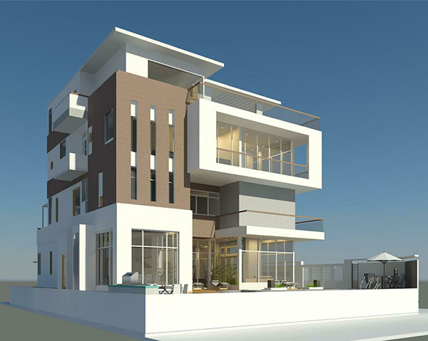 Modern Elevation of Om Krishna Builders & Developers
