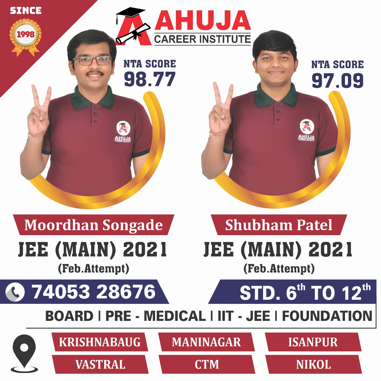 Achievements of Ahuja Career Institute