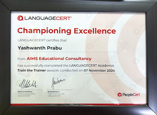 Academic Awards of Aims English Today
