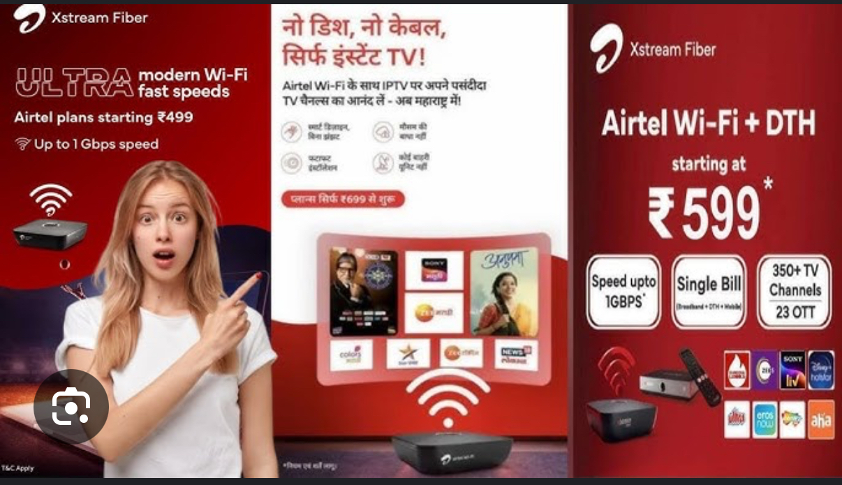 advertisement of Airtel broadband Wi-fi Ajmer (Rajasthan)