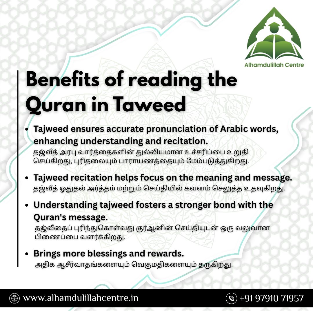 Subject-wise Study Materials of Alhamdulillah Centre (Quran/Arabic Tuition Center/Urdu/Hindi Tuitions)