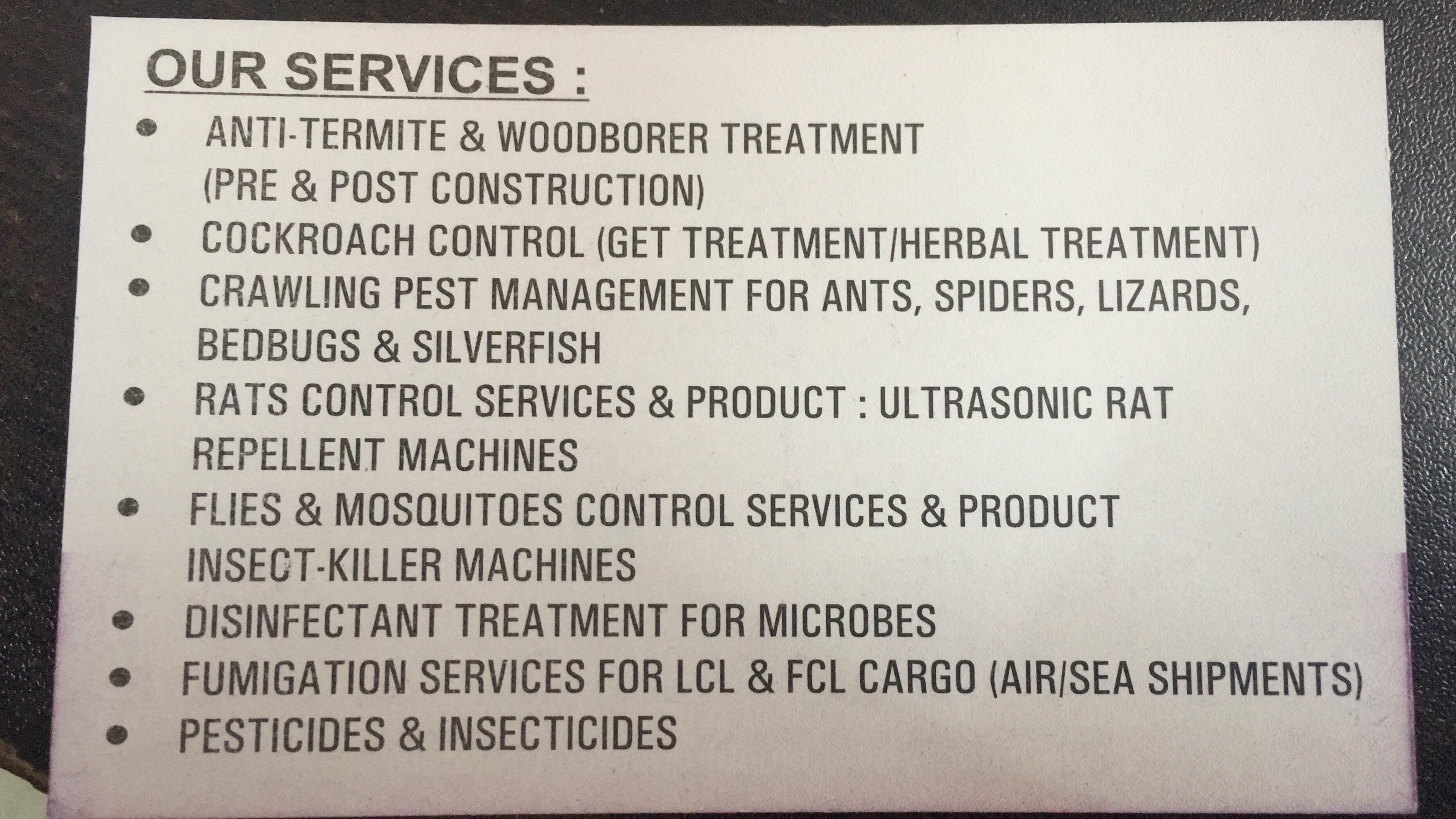 Termite Treatment of Blue Bird Pest Control Pvt. Ltd.
