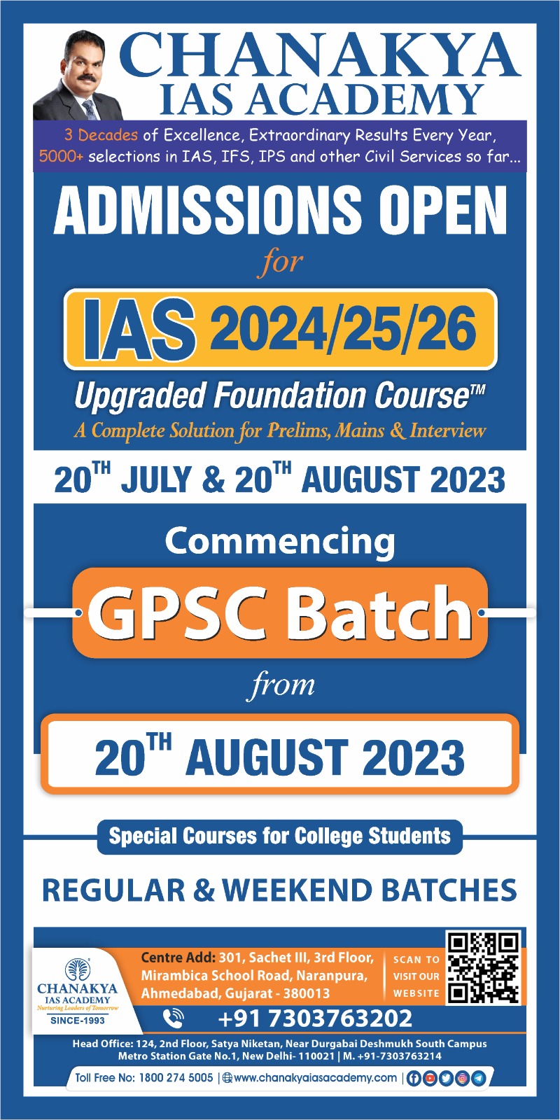 Exam Counseling Desk of Chanakya IAS Academy