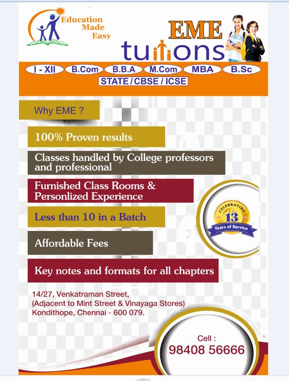 education of EME Tuitions