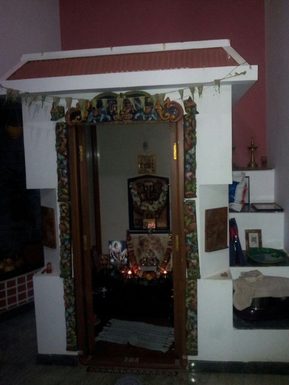 Pooja Room Design of Fine Home Constructions