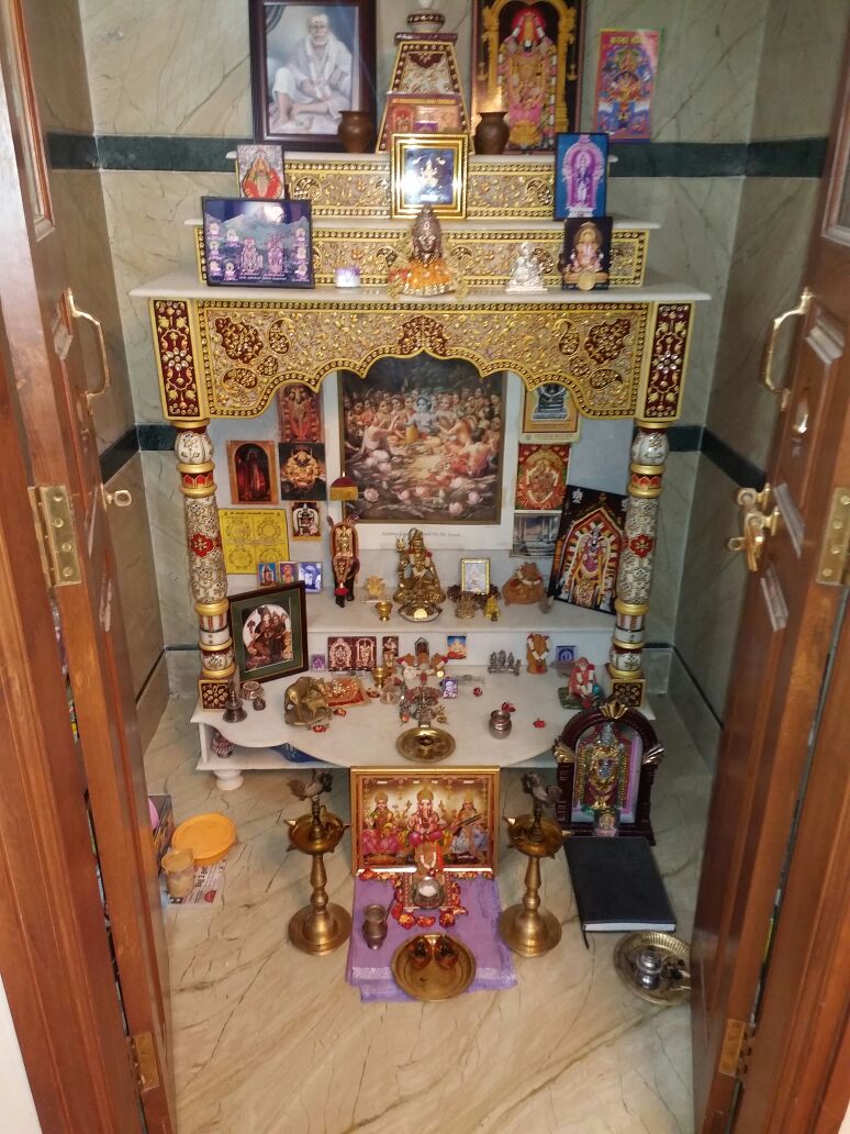 Pooja Room Design of Fine Home Constructions