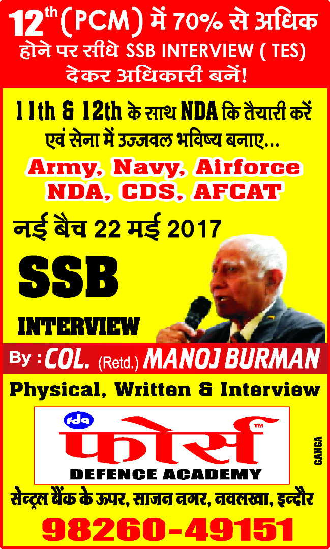 Tutor Teaching Classes of Force Defence Academy