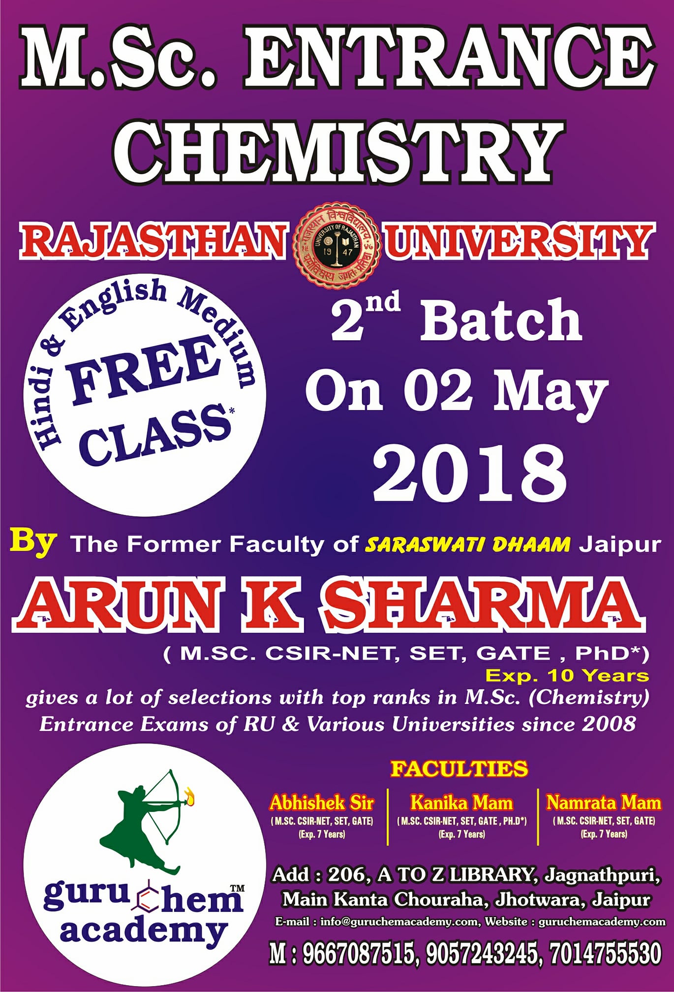 Tutors/Faculty of Guru Chem Academy