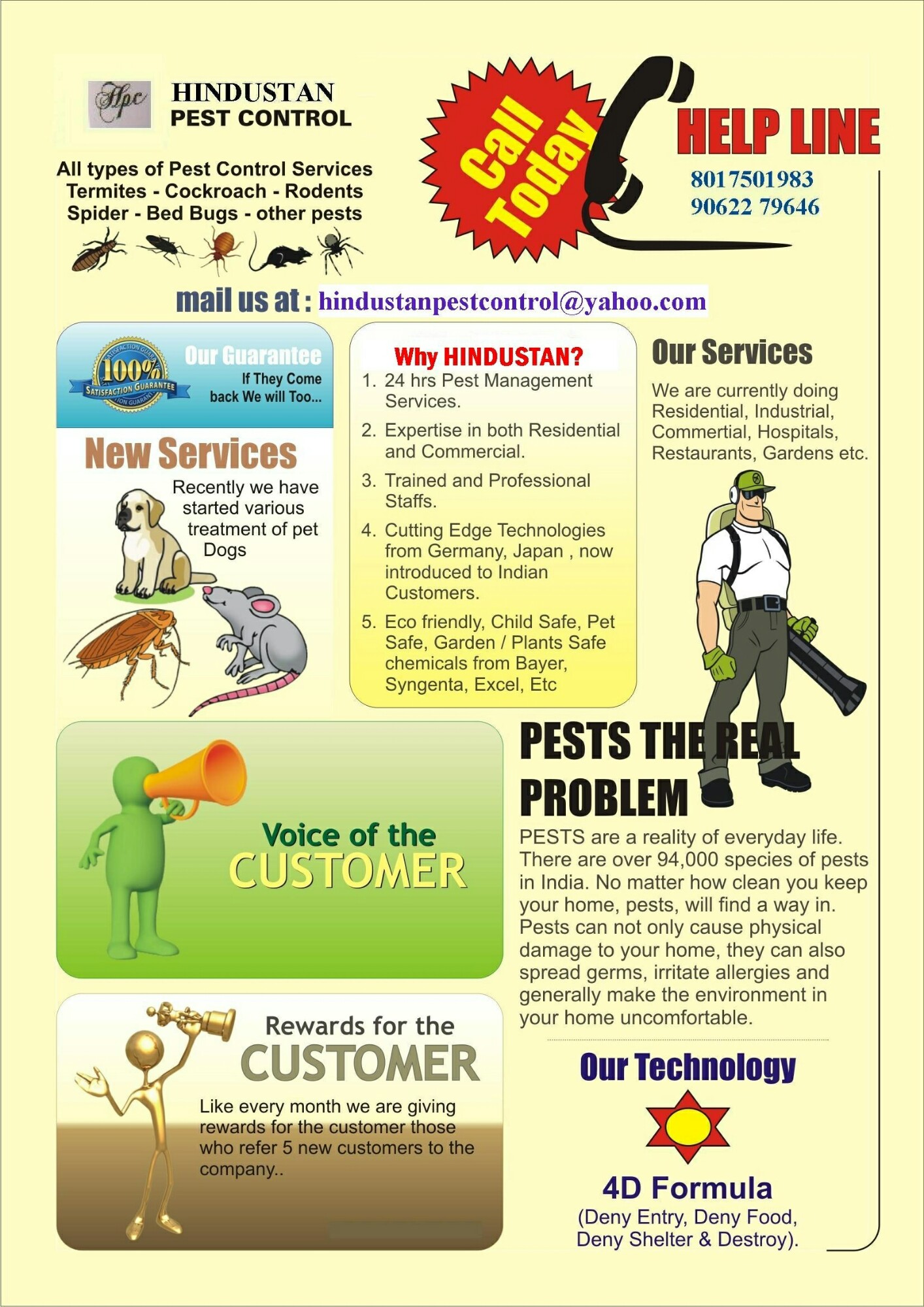 Client Testimonials of Hindustan Pest Control