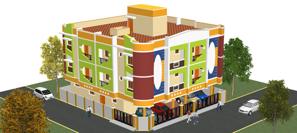 Modern Elevation of Techcons Builders & Estates
