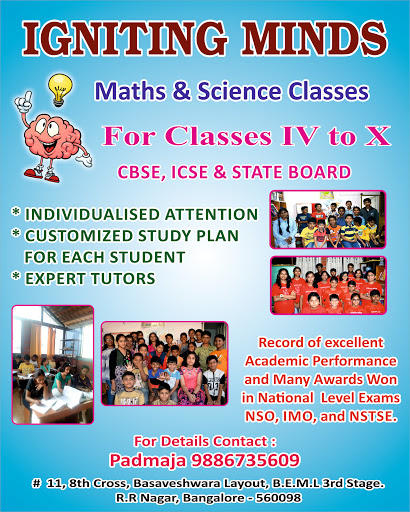 Tutors of Igniting Minds-maths And Science Classes