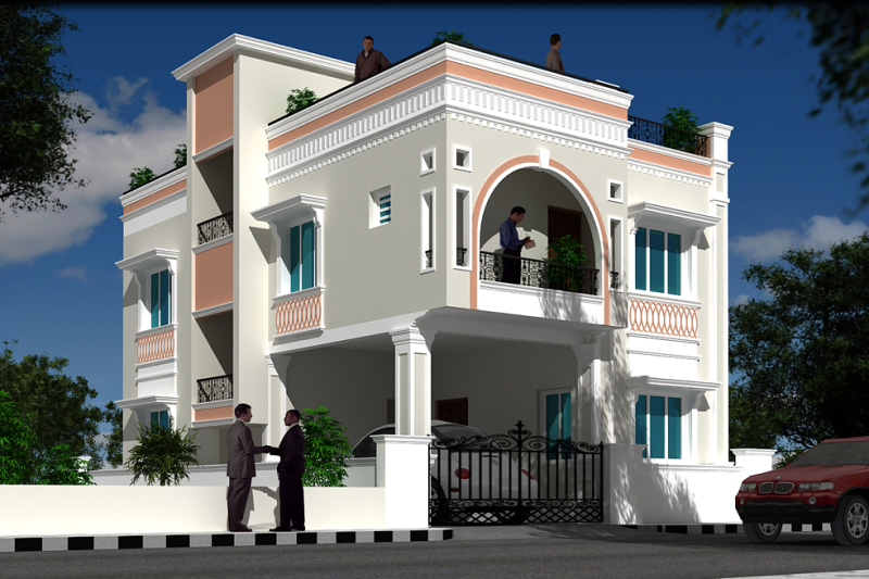 Modern Elevation of Keerthi Homes