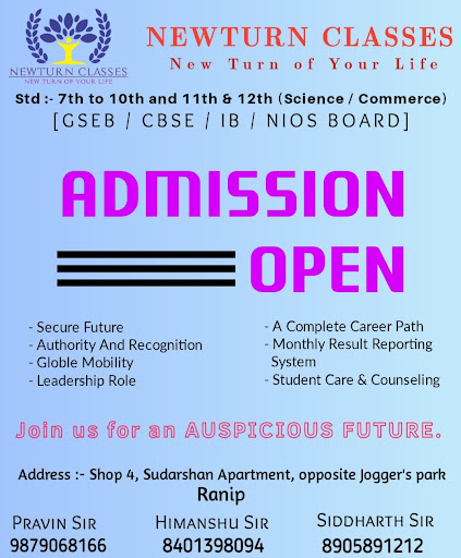 Admissions of Newturn Classes