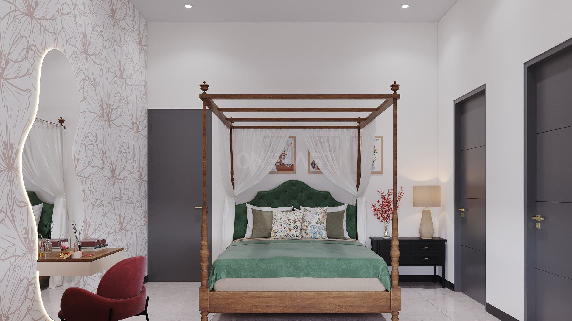 Bedroom Interiors of Oneeast infra and design studio