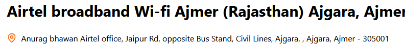Other of Airtel broadband Wi-fi Ajmer (Rajasthan)