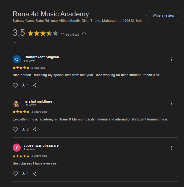 review of Rana Inter National Music Academy 