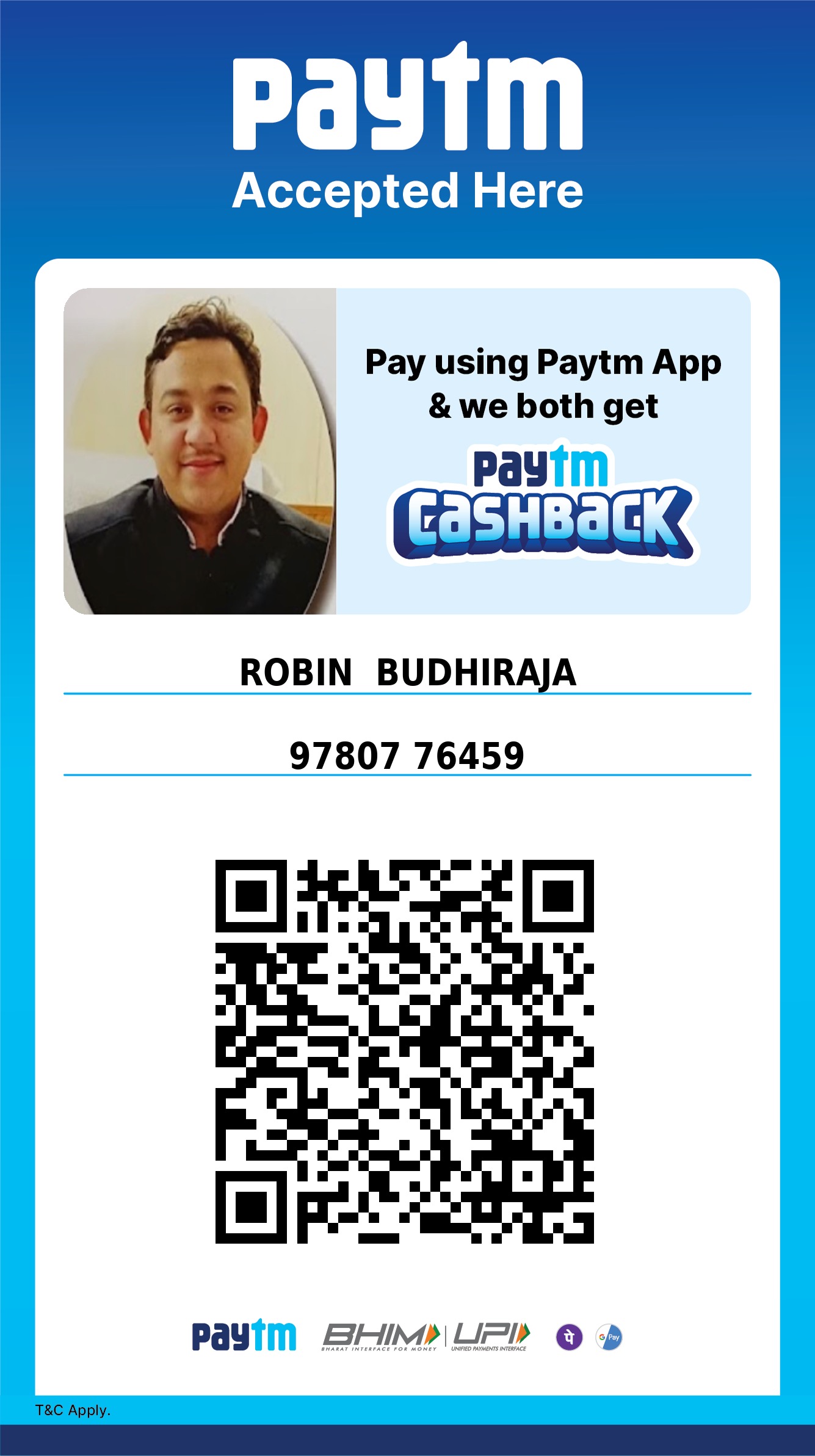payment of Robin Budhiraja Advocate