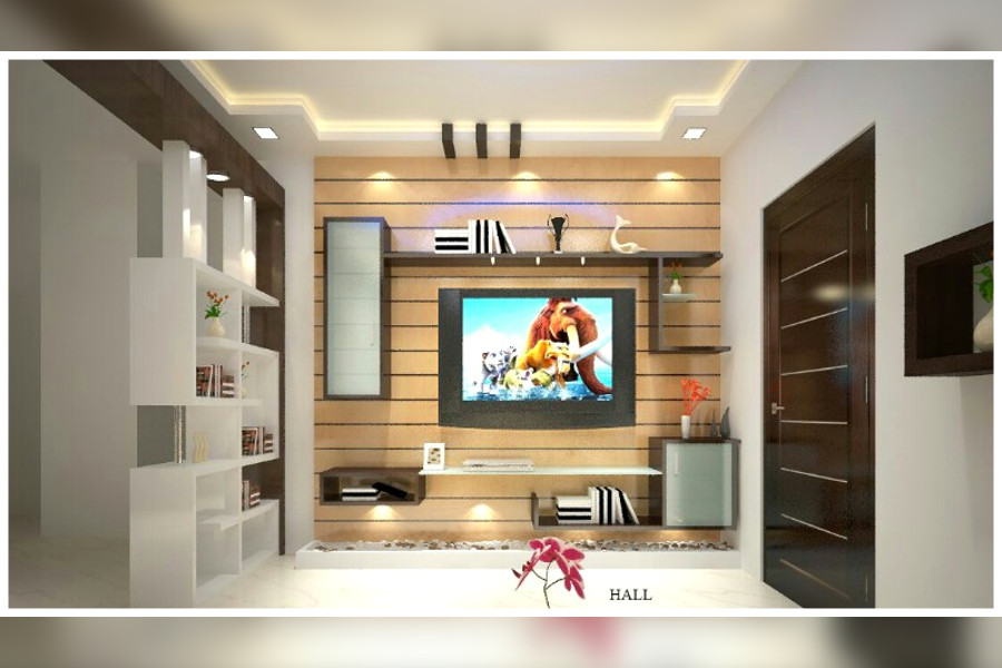 Living Room Design of Sarswathi Interiors & Designs