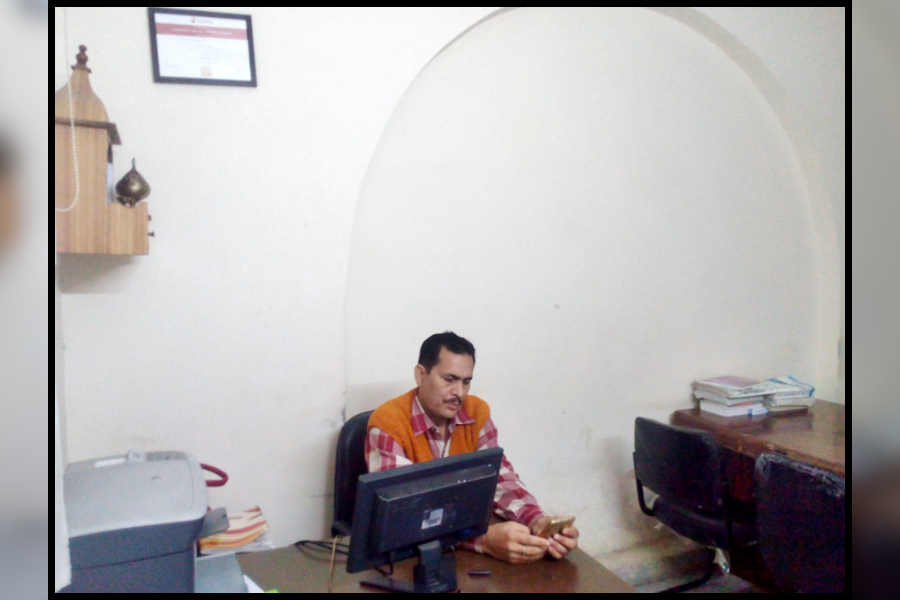 Reception of Shubham Tutors Bureau Proprietor Mihir Kumar Jha