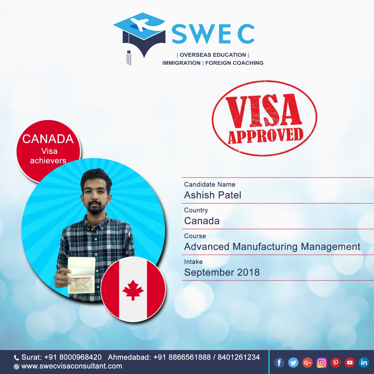Student Visa Approvals – Visas Granted, Dreams Unlocked of Swec Education & Immigration Services LLP