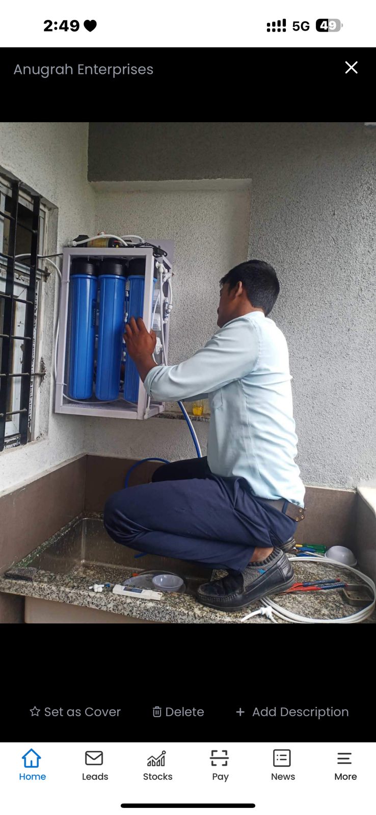water purifier installation of Anugrah Enterprises