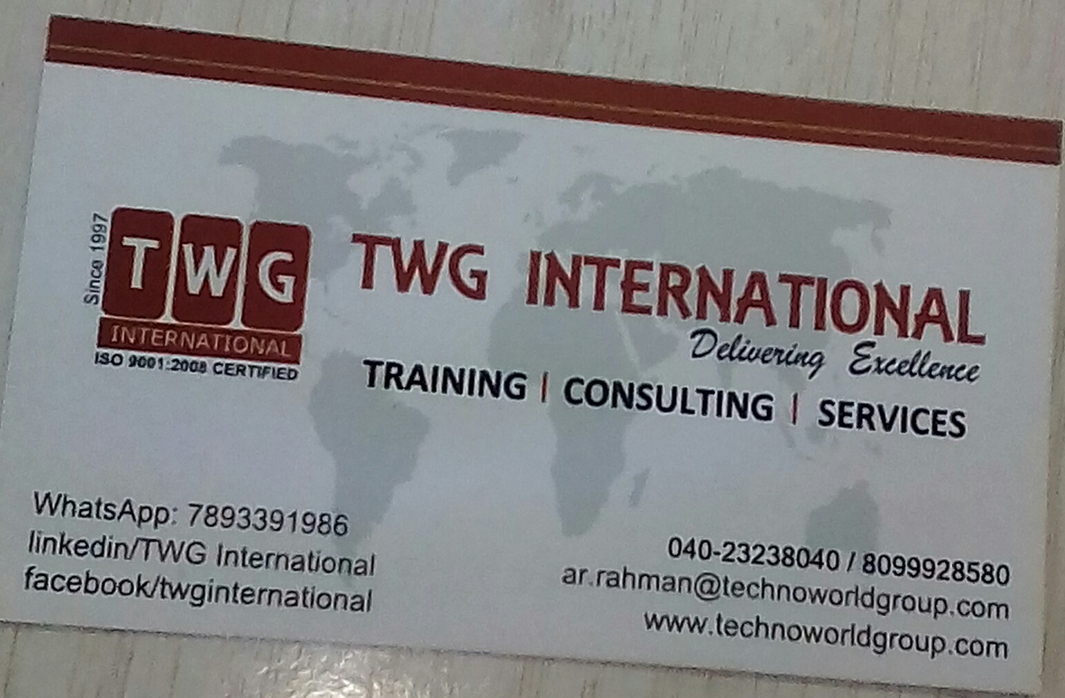 Certification Accreditations of TWG International