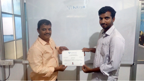 Certification Showcase of Vikriya - Institute for Technical Training & Research