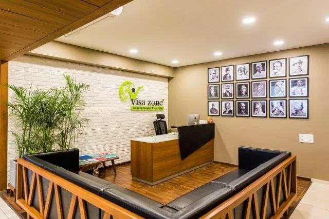 Reception Area - Welcoming Clients with Care of Visa zone Education & Immigration Services Pvt. Ltd. - IELTS | PTE