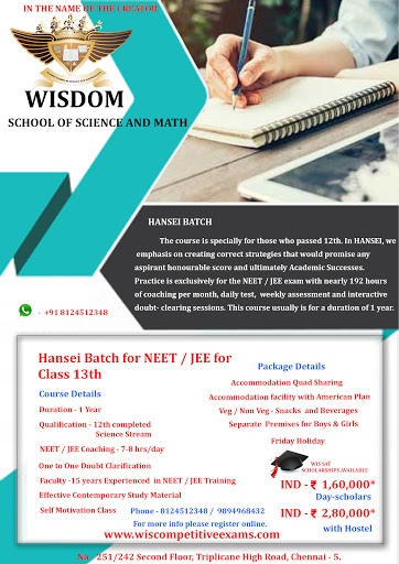 One-on-one Tutoring of Wisdom School Of Science And Mathematics