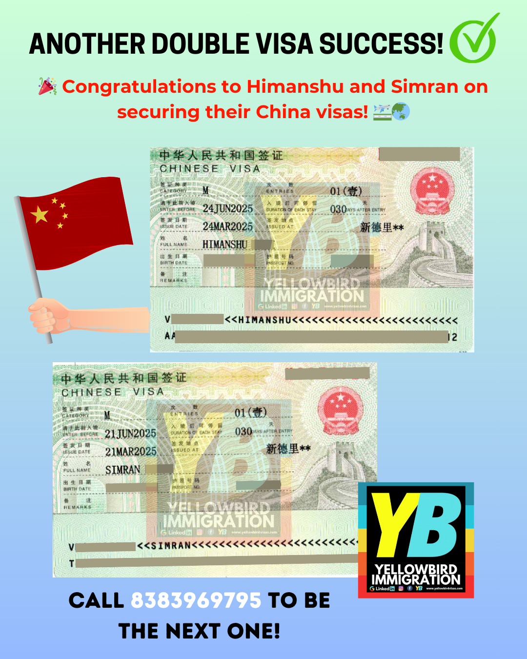 Visa Approval Certificates - Proud Moments of Visa Success of Yellowbird Immigration | Best Immigration Consultants in Delhi