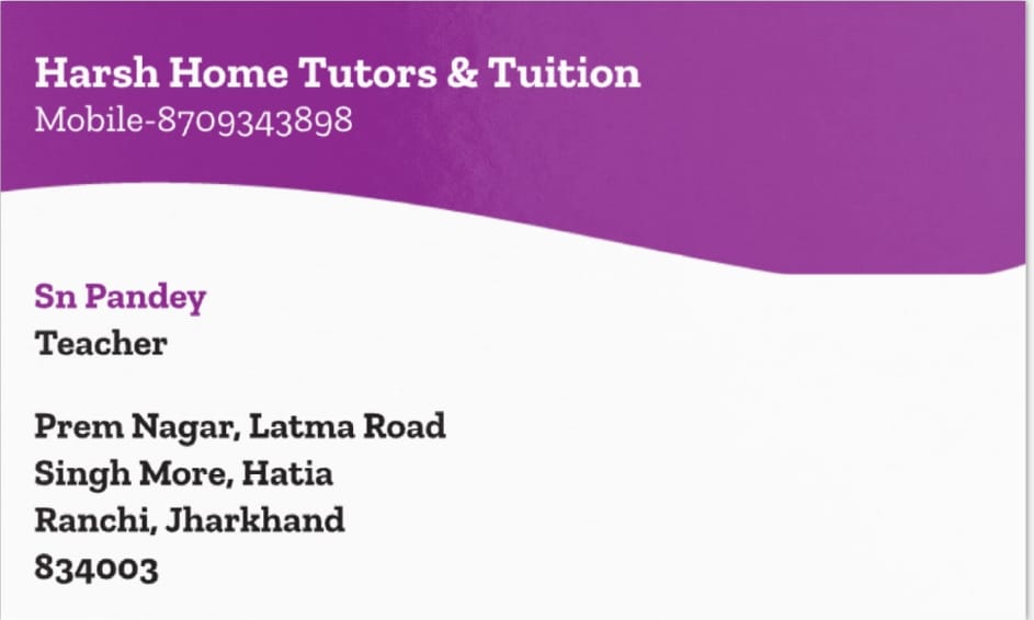 Harsh Home Tutors & tuitions  - School Tuitions in  Ranchi, Ranchi