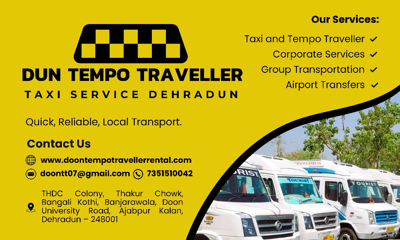 Dun Tempo Traveller Taxi Service Dehradun Banjarawala Dehradun