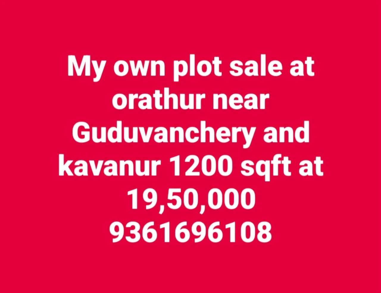 1200 sqft Plots & Land for in Orathur