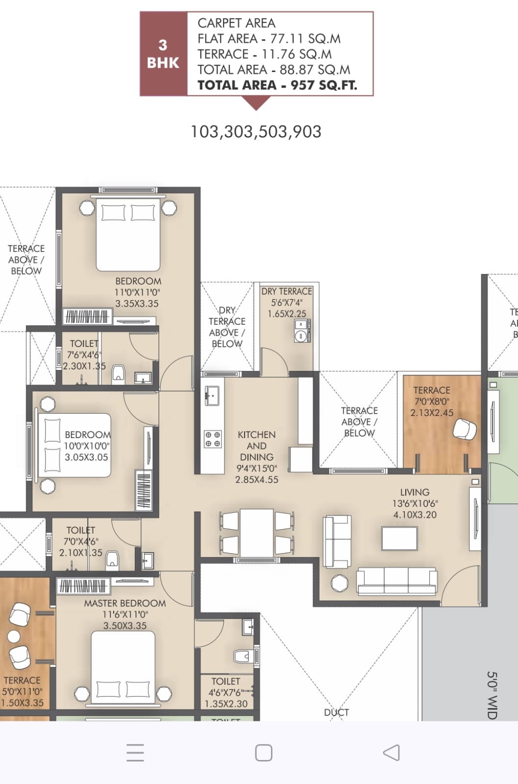 3 BHK Residential Apartment for Lease Only in Tathawade